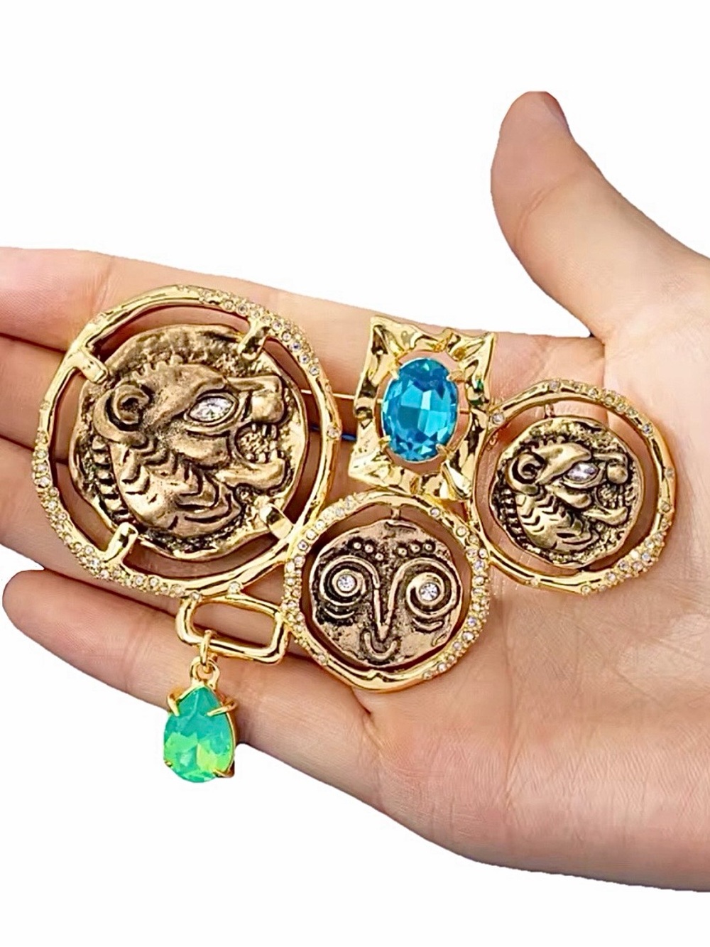 ALEXIS BITTAR Rotating Ancient Coin Brooch